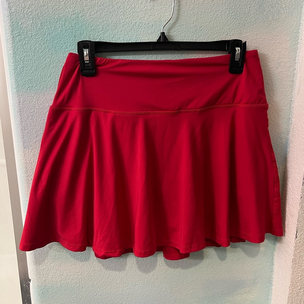 NWT SANTINY Red Pleated Tennis Skirt with Pockets